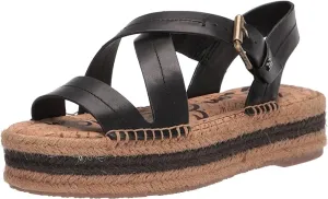 Digital Sam Toe Curated collection Sandals Open Wedge Ankle Black Edelman Aisling Heeled Strap Espadrilles