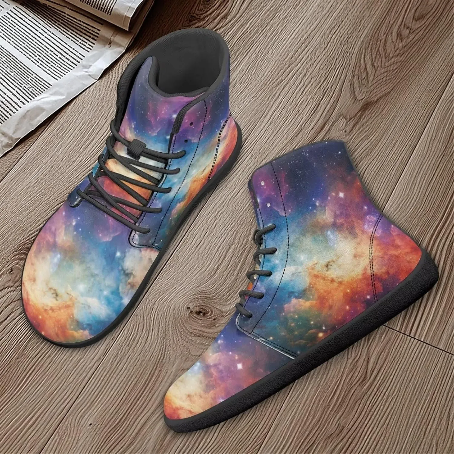 Doojoayie Cool Hightop Shoes for Men Wide Width Fashion Parkour Shoes for Teenager