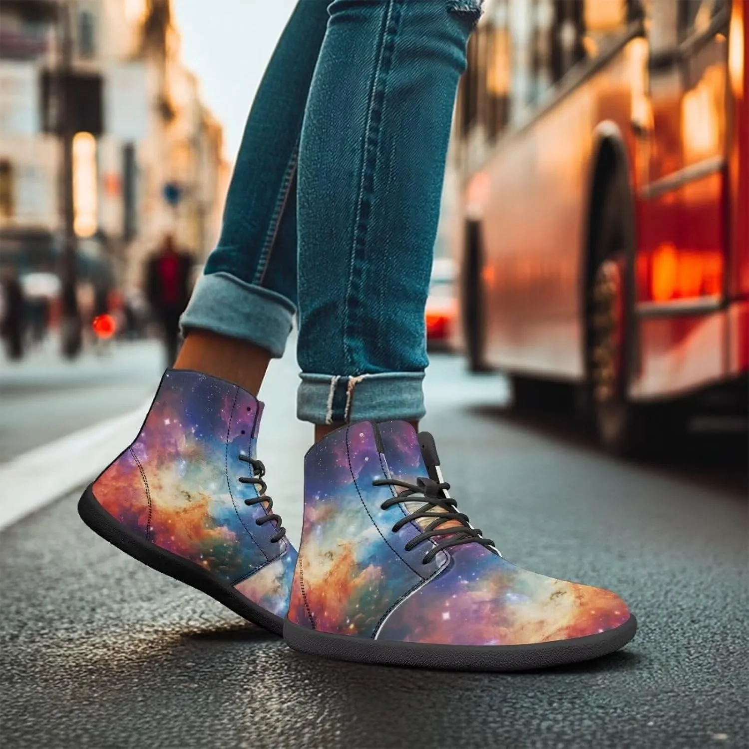 Doojoayie Cool Hightop Shoes for Men Wide Width Fashion Parkour Shoes for Teenager