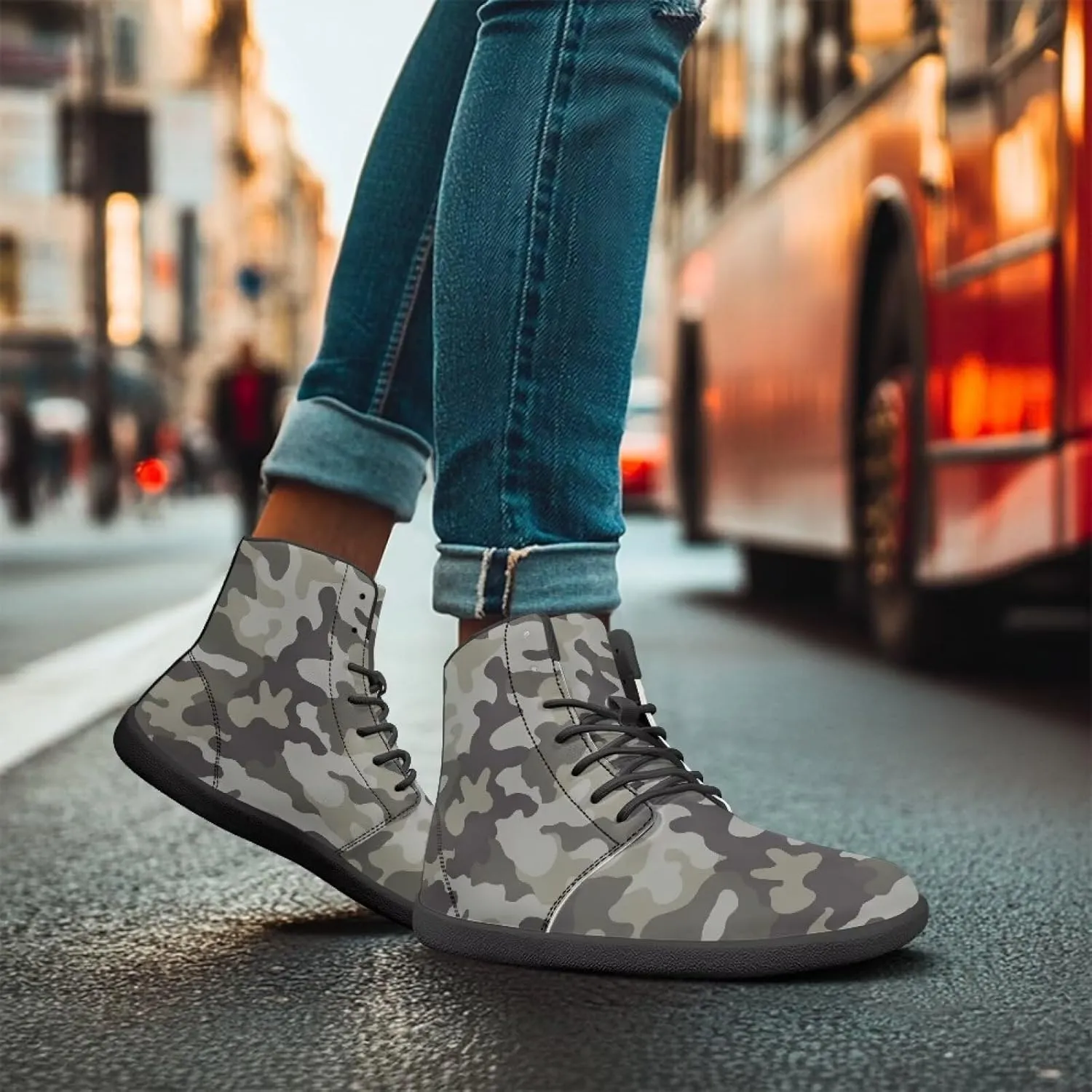 Doojoayie High Top Shoes for Men Wide Width PU Leather Shoes Emerging Adult
