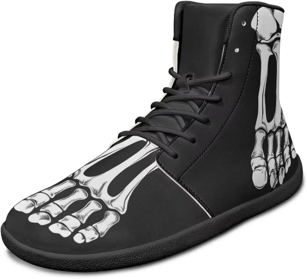 Doojoayie High Top Shoes for Men Wide Width PU Leather Shoes Emerging Adult