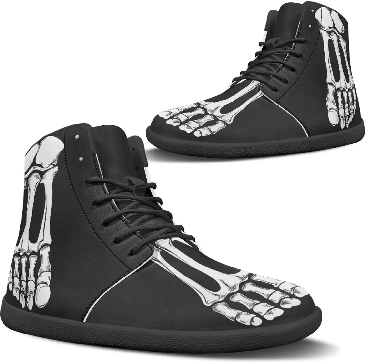 Doojoayie High Top Shoes for Men Wide Width PU Leather Shoes Emerging Adult