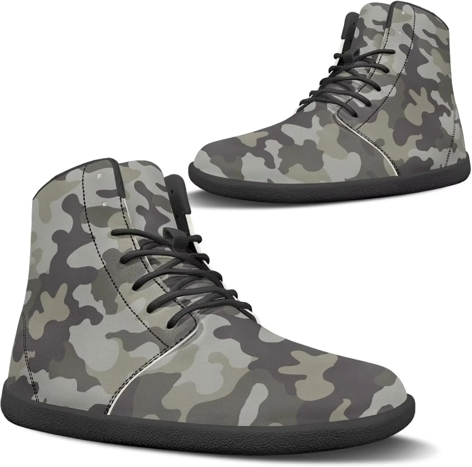 Doojoayie High Top Shoes for Men Wide Width PU Leather Shoes Emerging Adult