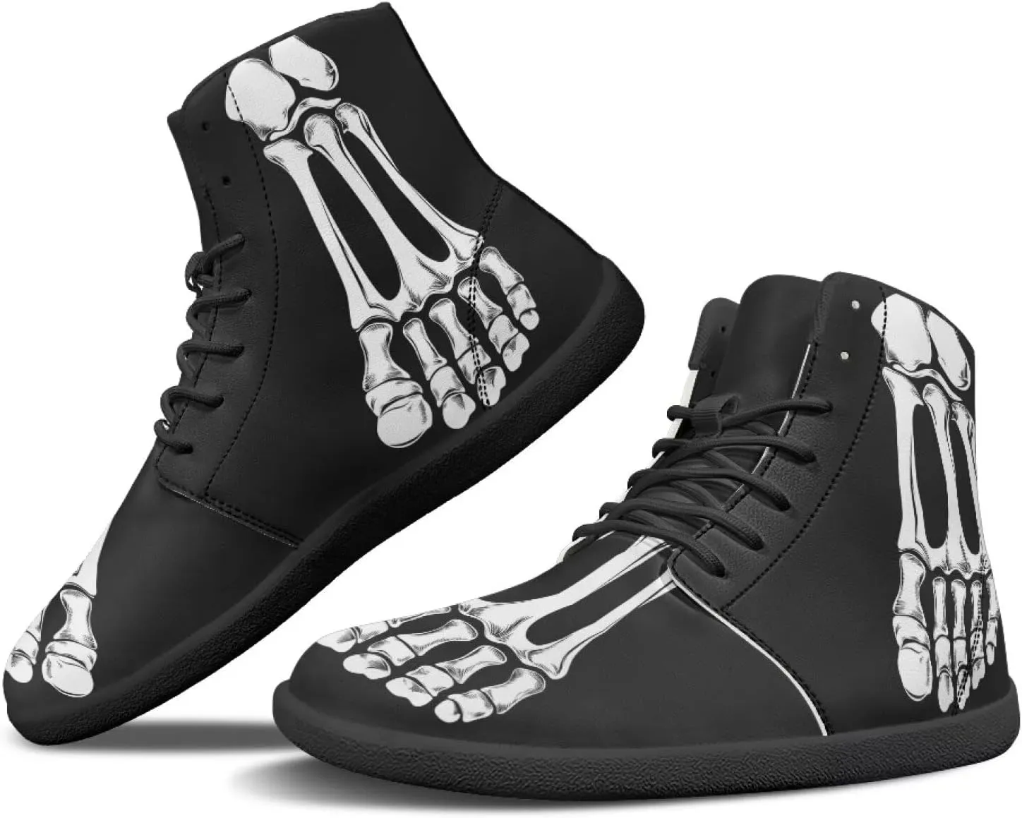 Doojoayie High Top Shoes for Men Wide Width PU Leather Shoes Emerging Adult