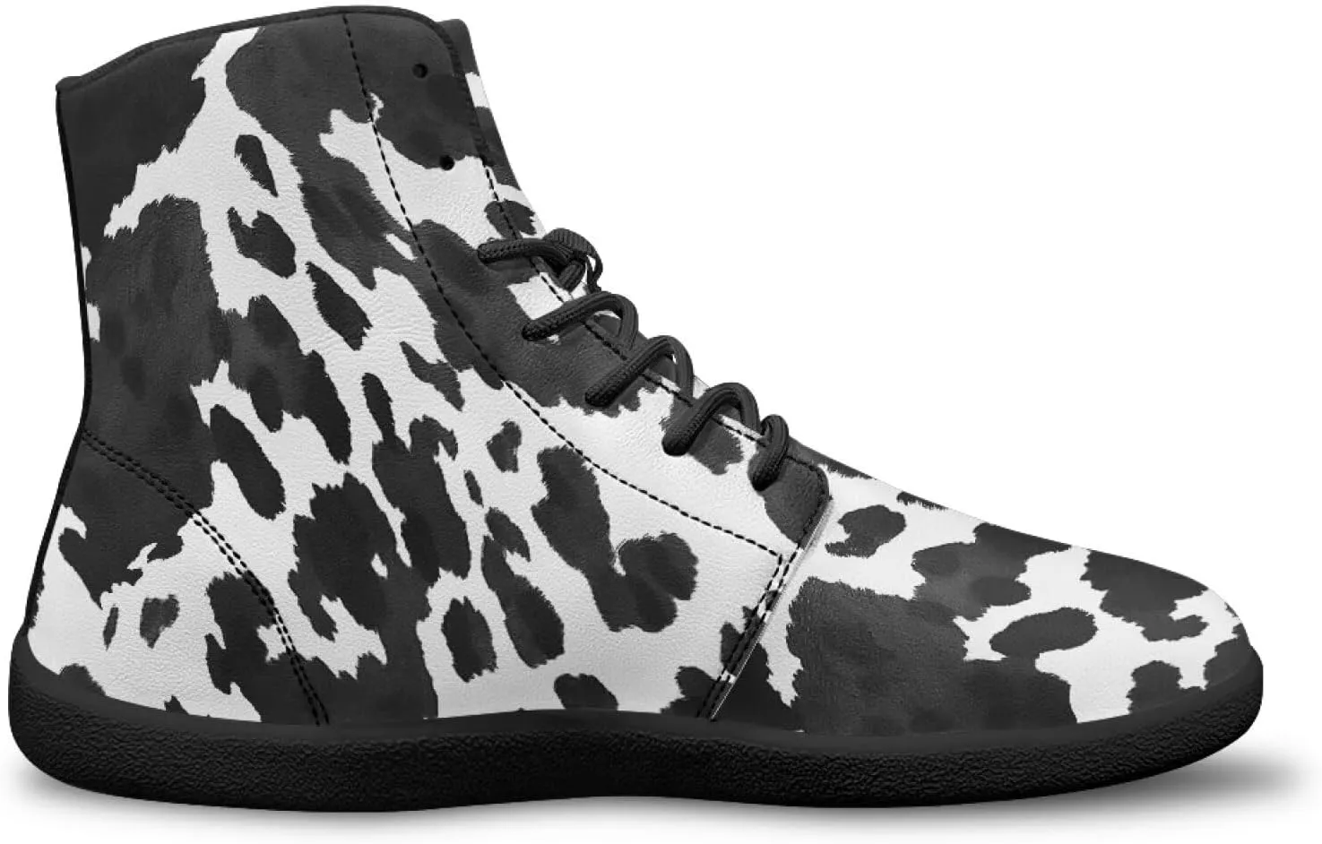 Doojoayie High Tops for Women Wide Barefoot Shoes Trendy Leopard Print Walking Shoes