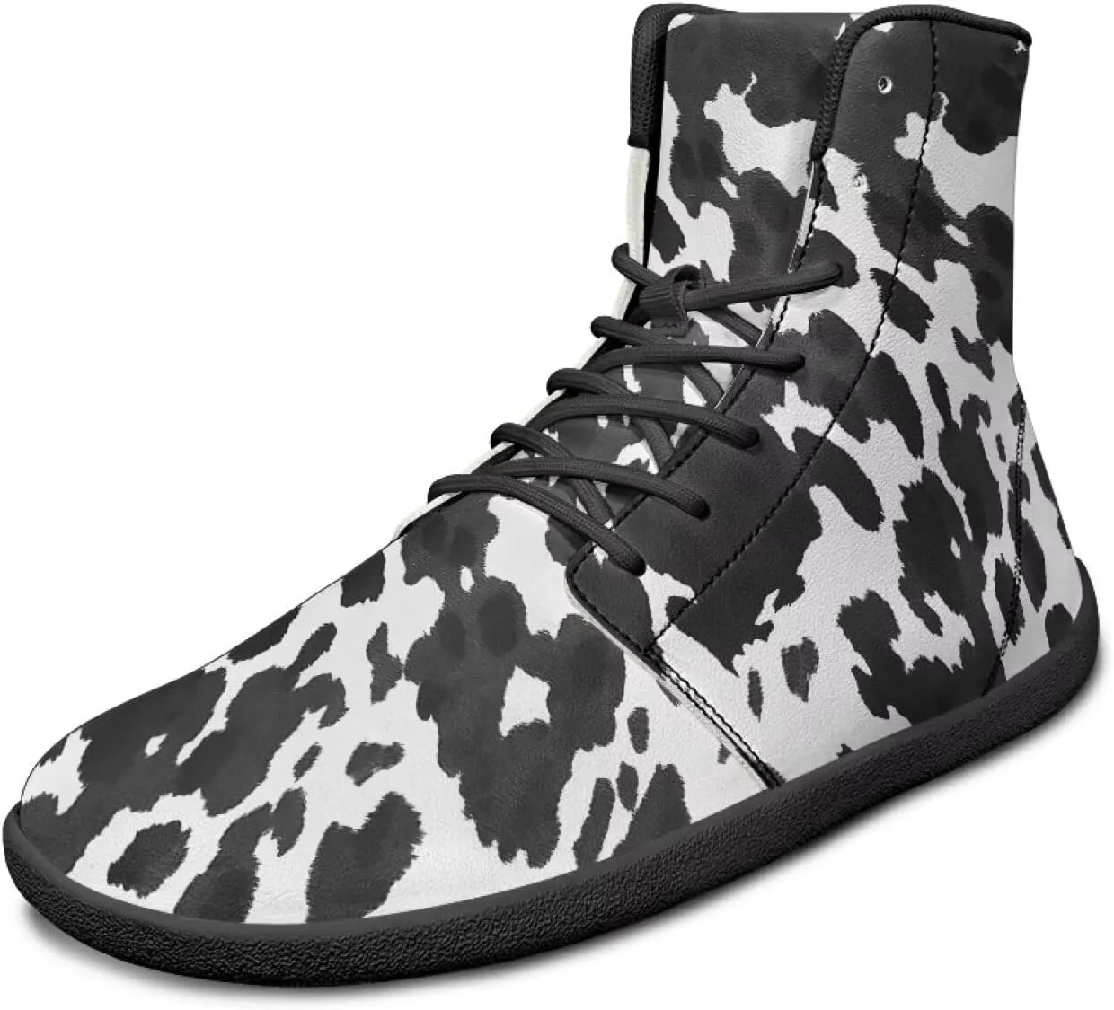 Doojoayie High Tops for Women Wide Barefoot Shoes Trendy Leopard Print Walking Shoes