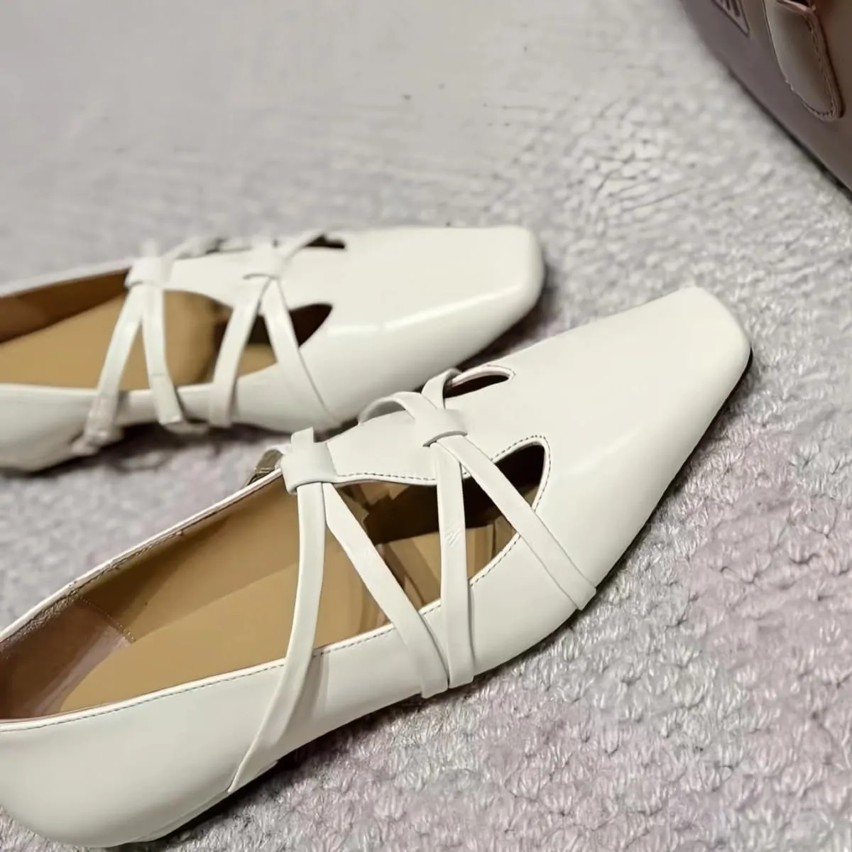 Fashionable Retro Slip On Mary Janes Shoes for Women with Strap Square Toe Genuine Leather Elegantes Ladylike Temperament Flats Casual Chunky Block Low Heels Spring