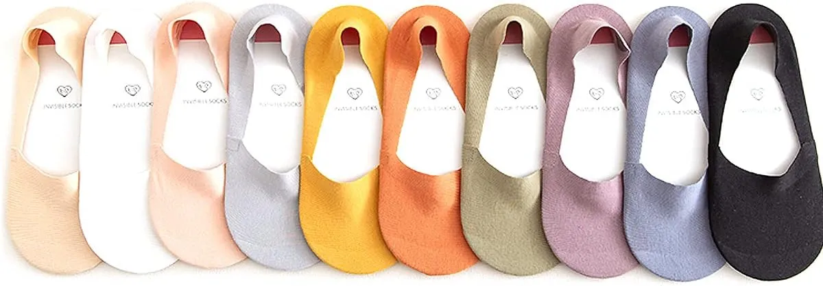 fidragon Women No Show Socks Low Cut Women Invisible for Flats and Dress Shoes Liner Socks with Non-Slip Heel Grips
