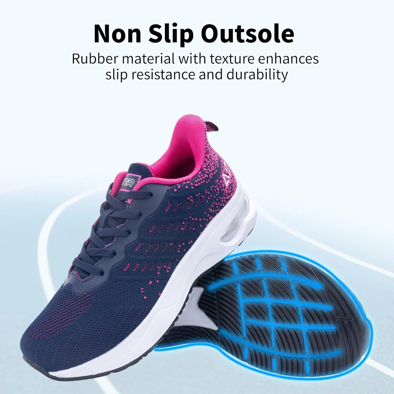 GANNOU Wide Toe Box Shoes Women Running Sneakers Wide Width Air Walking Tennis Shoes for Gym Workout Fitness