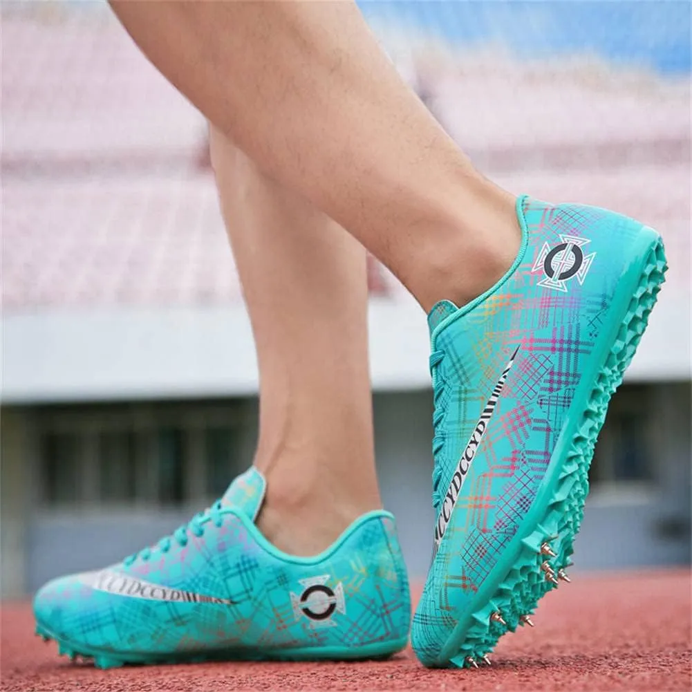 GEXECEUSS Mens Track and Field Shoes for Running Training - Youth Racing Spike Shoes - Professional Sprint Sport Sneakers
