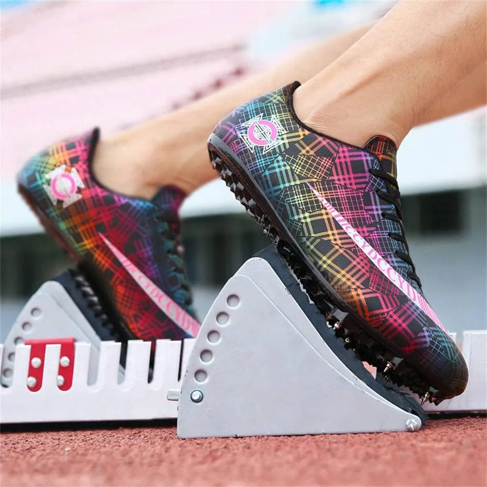 GEXECEUSS Mens Track and Field Shoes for Running Training - Youth Racing Spike Shoes - Professional Sprint Sport Sneakers