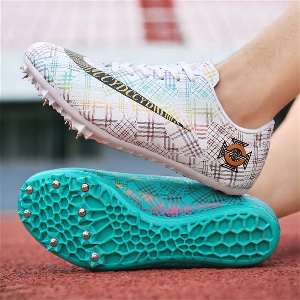 GEXECEUSS Mens Track and Field Shoes for Running Training - Youth Racing Spike Shoes - Professional Sprint Sport Sneakers