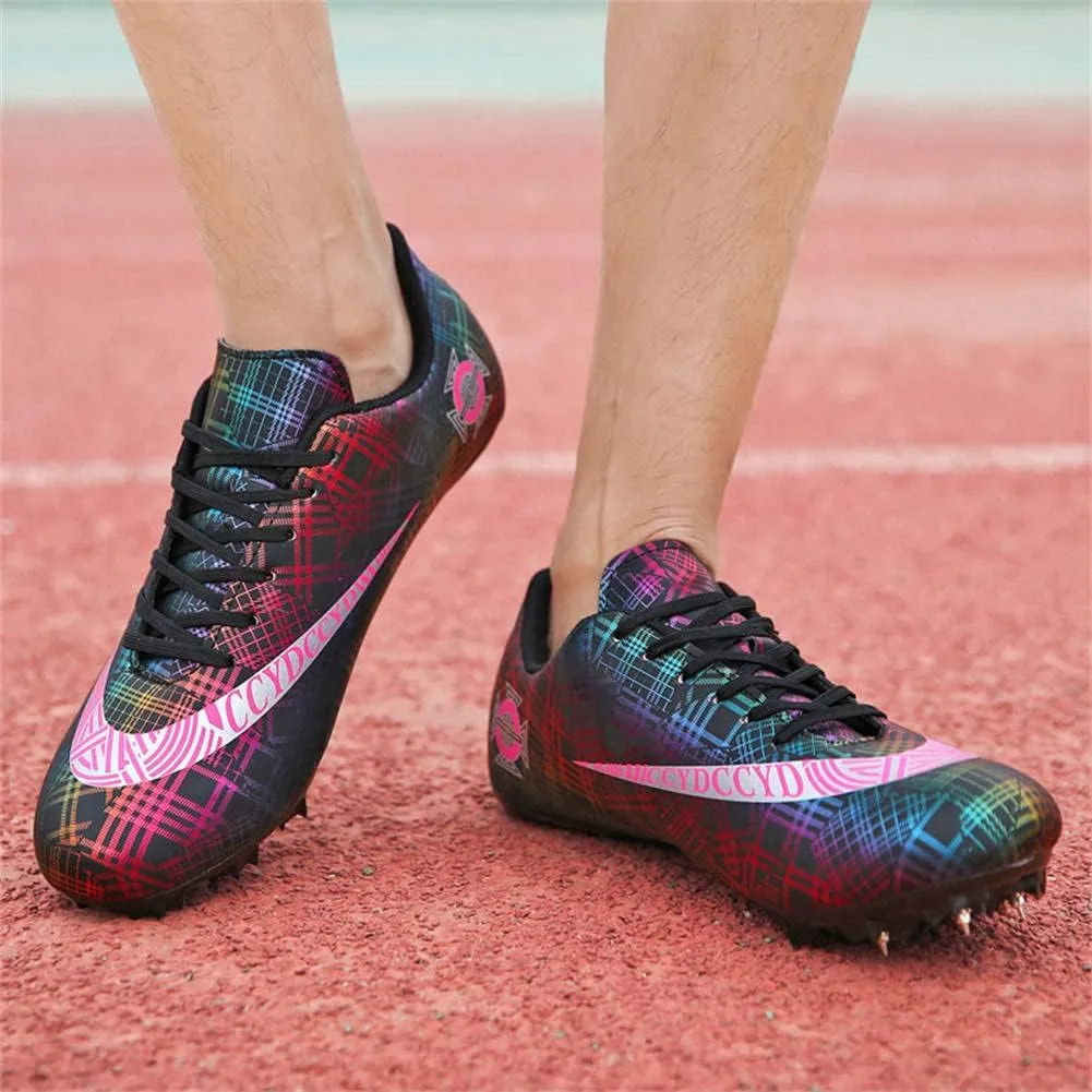 GEXECEUSS Mens Track and Field Shoes for Running Training - Youth Racing Spike Shoes - Professional Sprint Sport Sneakers