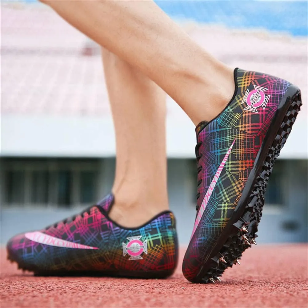 GEXECEUSS Mens Track and Field Shoes for Running Training - Youth Racing Spike Shoes - Professional Sprint Sport Sneakers