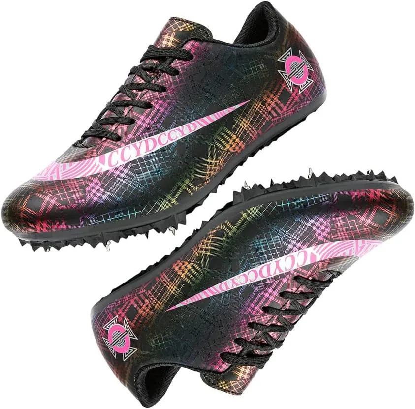 GEXECEUSS Mens Track and Field Shoes for Running Training - Youth Racing Spike Shoes - Professional Sprint Sport Sneakers