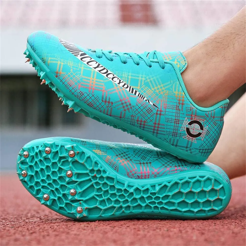 GEXECEUSS Mens Track and Field Shoes for Running Training - Youth Racing Spike Shoes - Professional Sprint Sport Sneakers