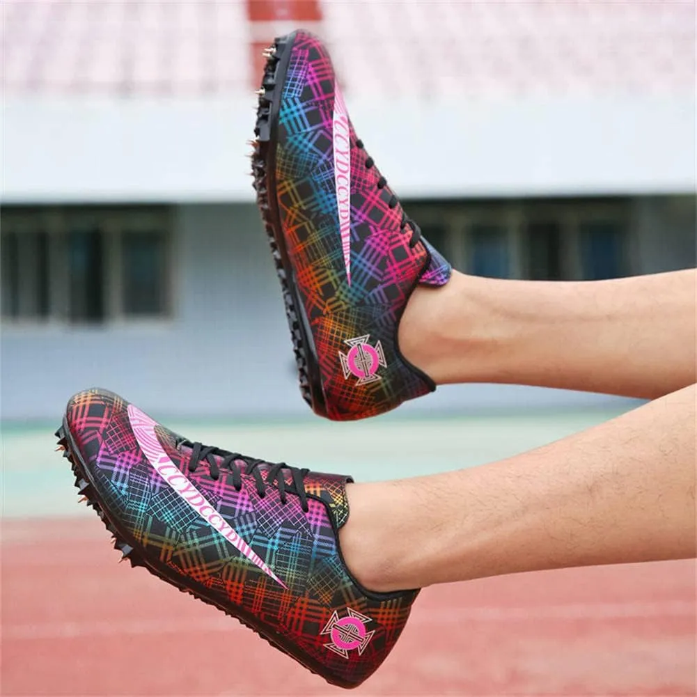 GEXECEUSS Mens Track and Field Shoes for Running Training - Youth Racing Spike Shoes - Professional Sprint Sport Sneakers