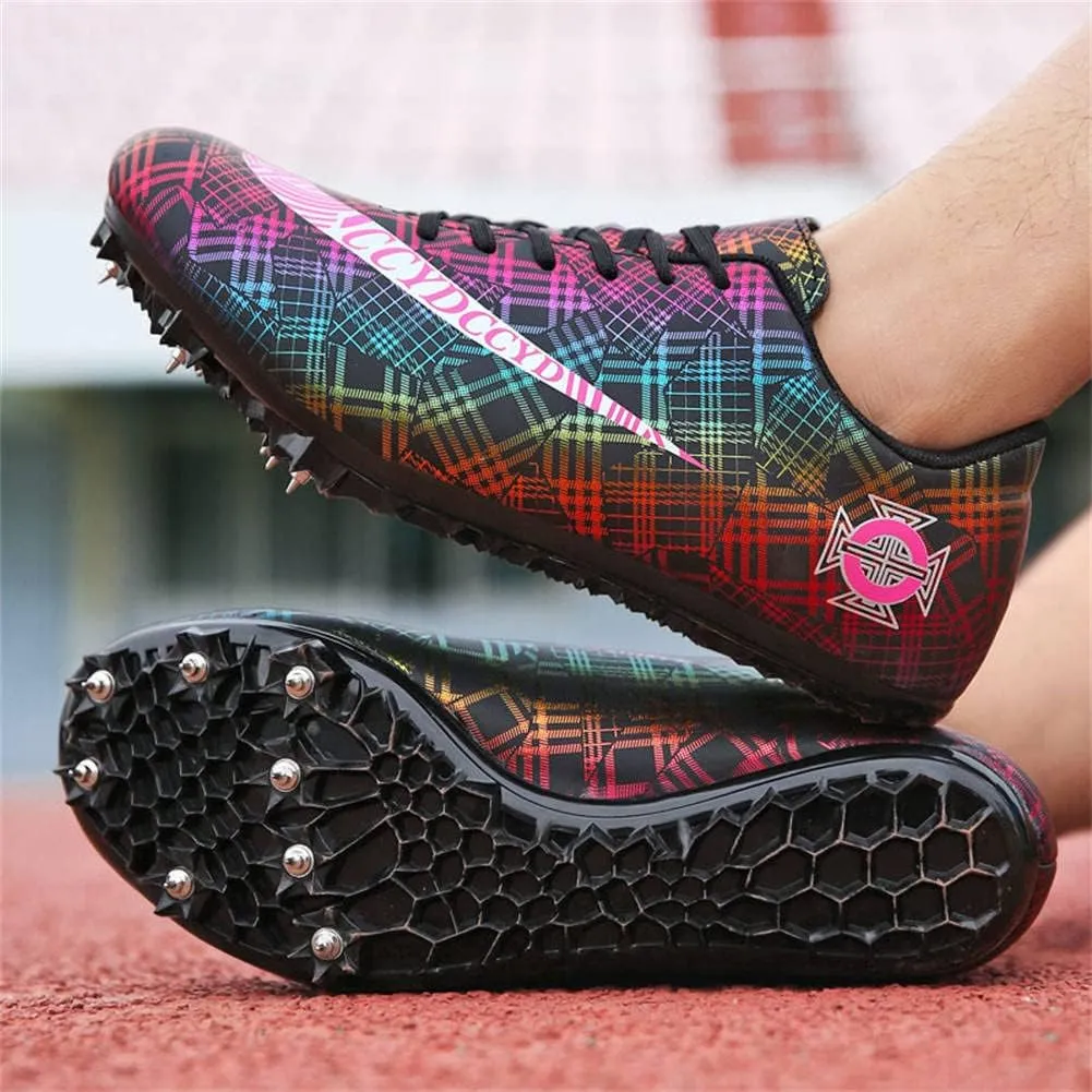 GEXECEUSS Mens Track and Field Shoes for Running Training - Youth Racing Spike Shoes - Professional Sprint Sport Sneakers