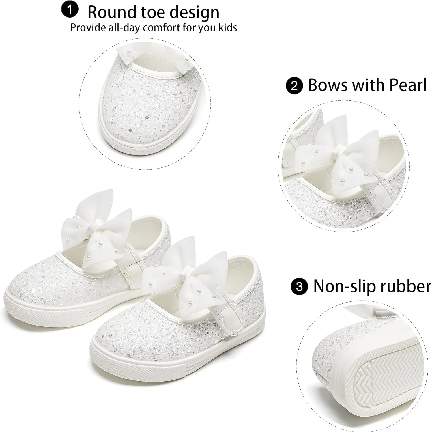 GINFIVE Toddler Girls Sneakers Little Girls Slip On Shoes School Sneakers Toddler