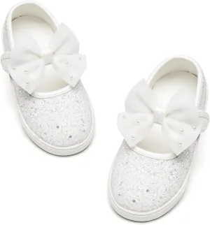 GINFIVE Toddler Girls Sneakers Little Girls Slip On Shoes School Sneakers Toddler