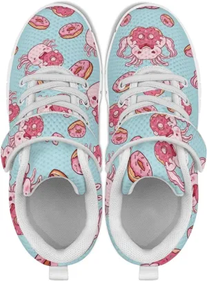 Girls Boys Lightweight Strap Sneakers Non-Slip Running Athletic Shoes High Top Barefoot Shoes Walking Sneakers
