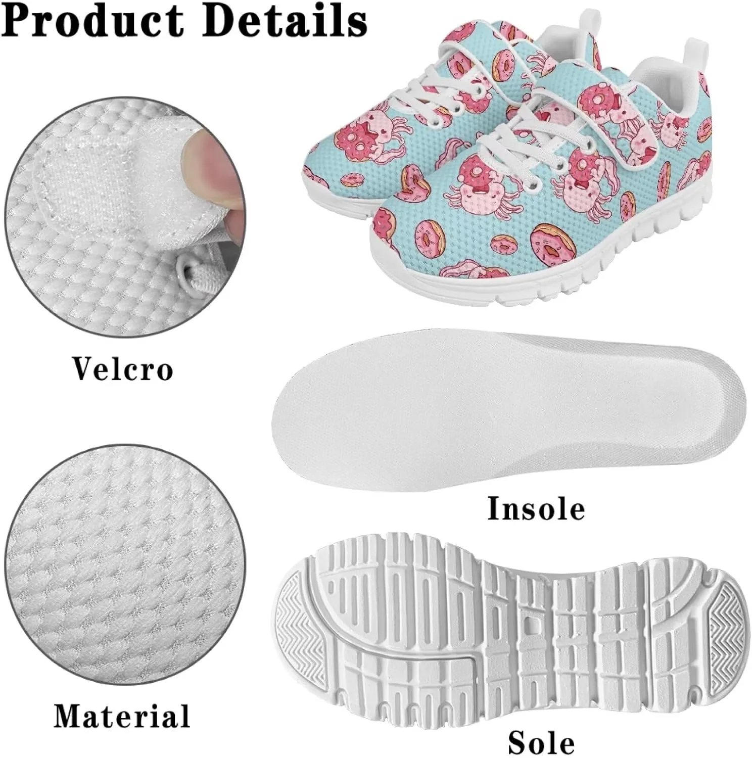Girls Boys Lightweight Strap Sneakers Non-Slip Running Athletic Shoes High Top Barefoot Shoes Walking Sneakers