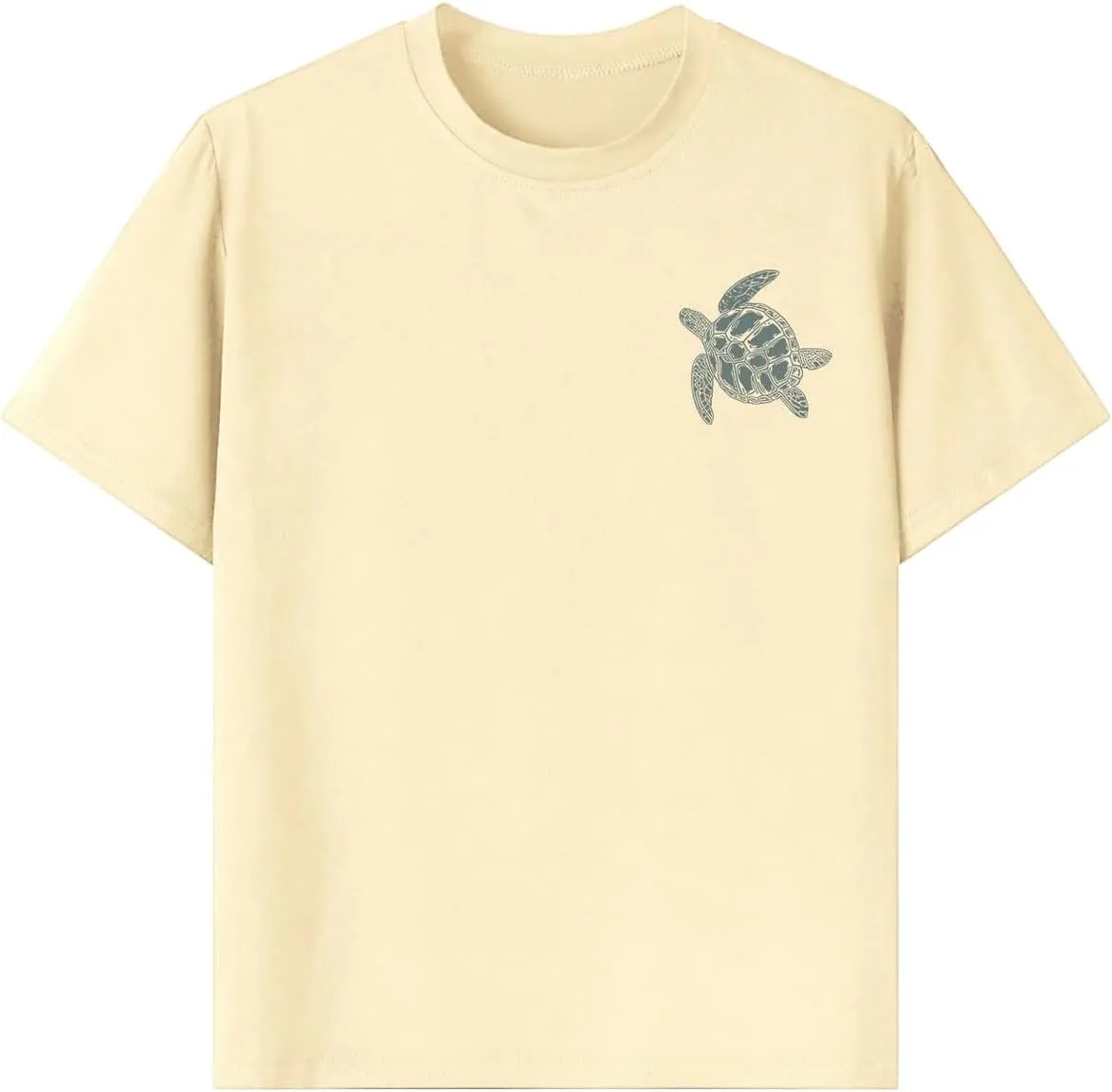 Girl's Drop Shoulder Letter Star Print Tee Tops Loose Short Sleeve Crew Neck T Shirts
