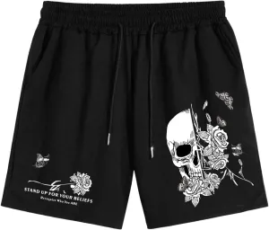 GORGLITTER Men's Reflective Cartoon Graphic Drawstring Waist Track Shorts Workout Short Pants