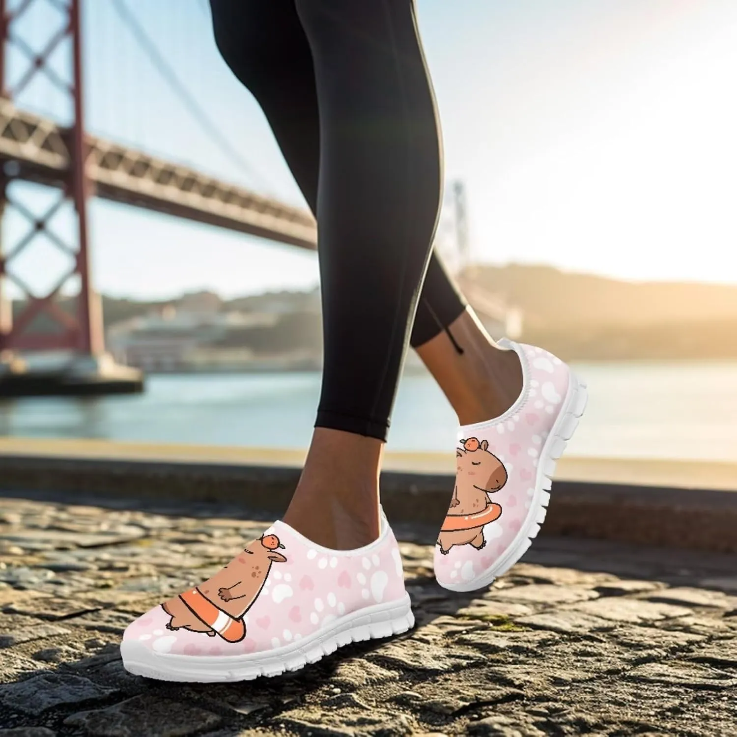 GOSTONG Sneakers for Women Slip on Home Loafers Non Slip Comfort Athletic Shoes Training Running Sneakers White US 5.5-11.5