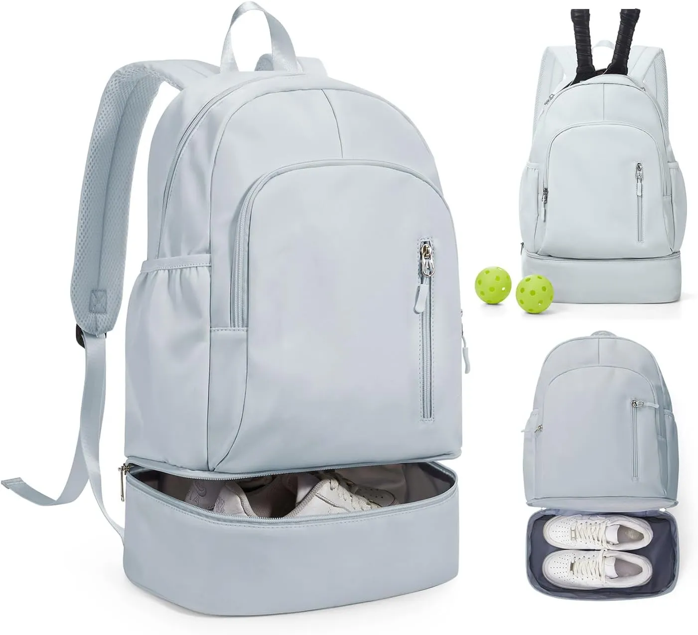 Gym Backpack for Women Foldable Outdoor Weekender Gym Bag with Shoe Compartment & Wet Pocket, Waterproof Sports Backpack, Dance Back Pack & Yoga Track Bag-Blue