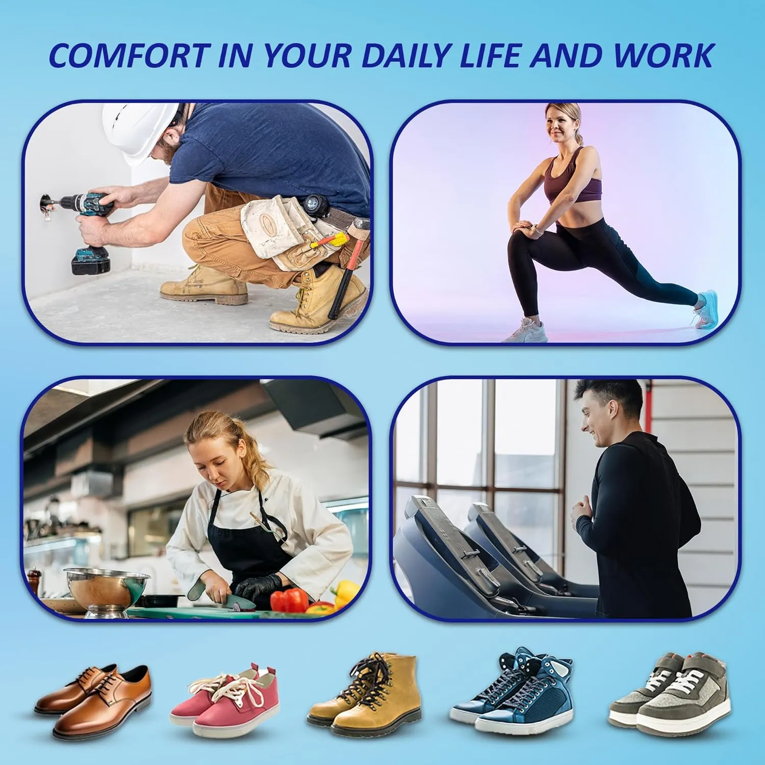 High Arch Support Plantar Fasciitis Insoles Flat Feet Foot Pain Relief Shoe Insoles Men Shoe Insoles for Women, Anti Slip Shock Absorbing Arch Support Inserts for Men