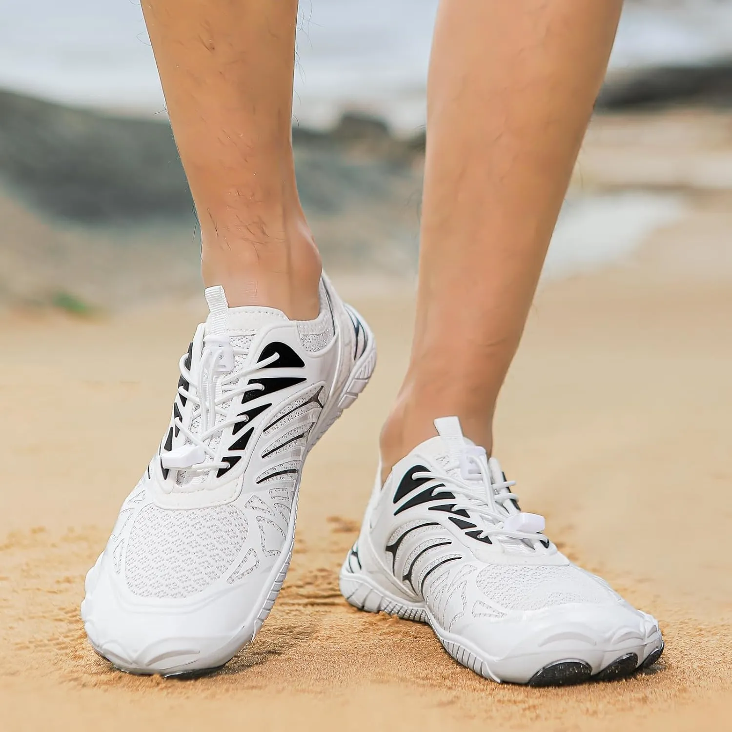 Hiking Footwear Barefoot Mens Shoes, Healthy Non Slip Unisex Pro Shoes with Wide Toe Box for Men, Outdoor Lightweight Breathable Hike Grounded Sneakers, Water Beach Surf Walk Yoga