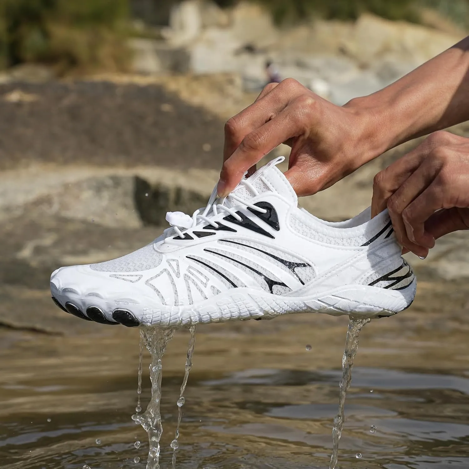 Hiking Footwear Barefoot Mens Shoes, Healthy Non Slip Unisex Pro Shoes with Wide Toe Box for Men, Outdoor Lightweight Breathable Hike Grounded Sneakers, Water Beach Surf Walk Yoga