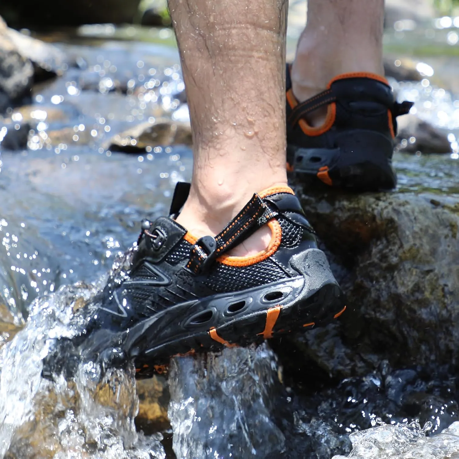 HUMTTO Water Shoes Men, Quick Dry Outdoor Sports Barefoot Shoes Non-Slip Aqua Hiking Sandals for Summer Swimming, Surfing, Kayaking, Diving – Pool, Beach, Lake & River