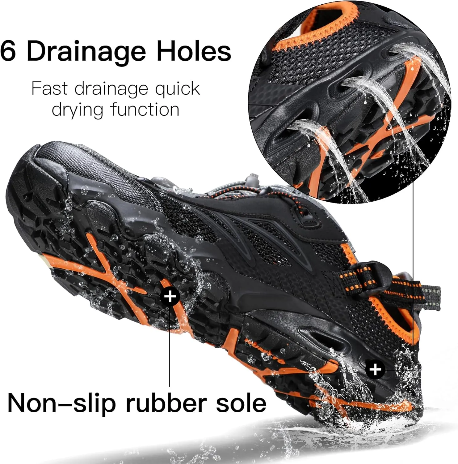 HUMTTO Water Shoes Men, Quick Dry Outdoor Sports Barefoot Shoes Non-Slip Aqua Hiking Sandals for Summer Swimming, Surfing, Kayaking, Diving – Pool, Beach, Lake & River