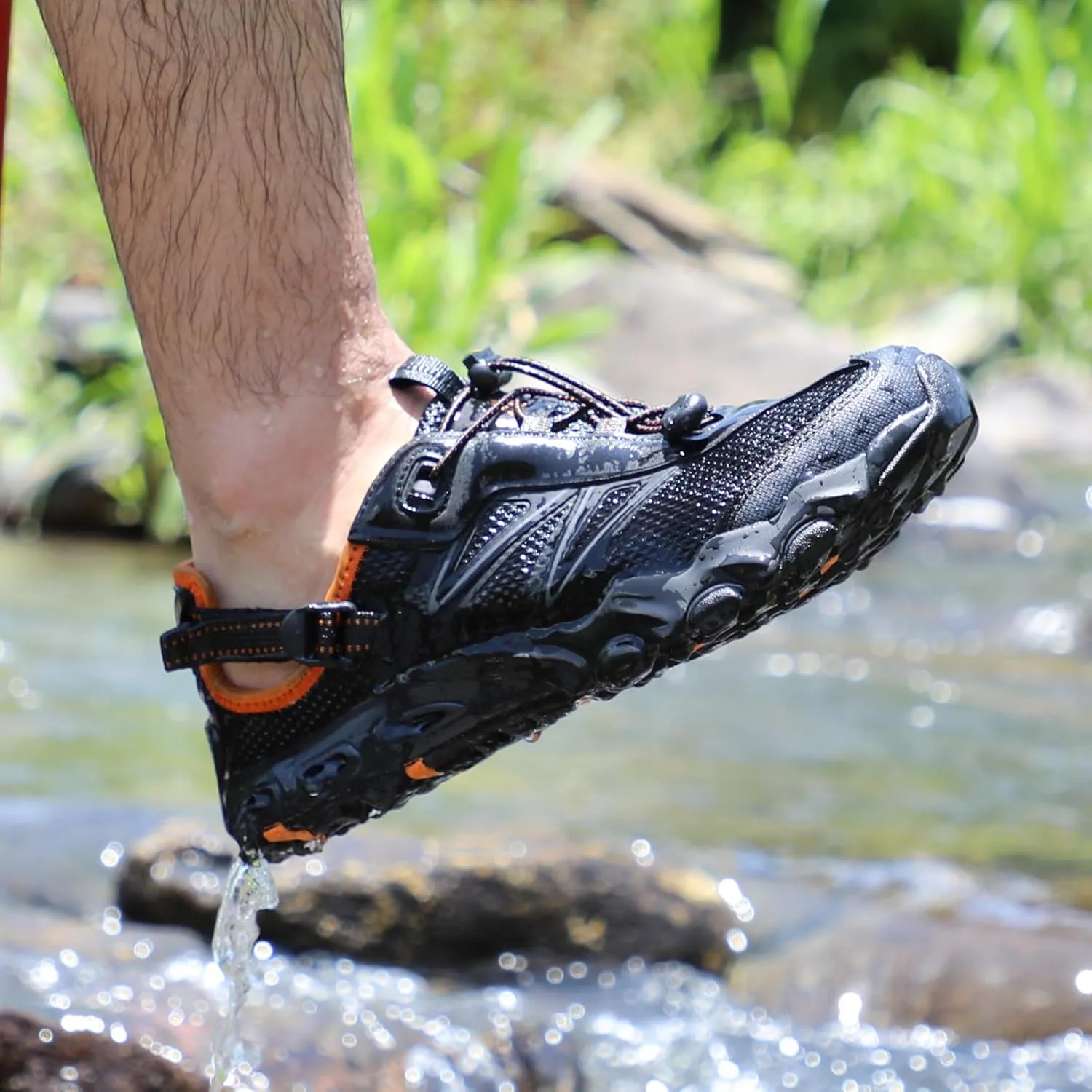 HUMTTO Water Shoes Men, Quick Dry Outdoor Sports Barefoot Shoes Non-Slip Aqua Hiking Sandals for Summer Swimming, Surfing, Kayaking, Diving – Pool, Beach, Lake & River