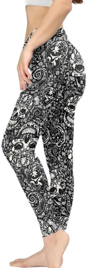 Irisjudy Womens High Waist Workout Leggings for Yoga,Jogging, Novelty Printed Buttery Soft Stretchy Pants Tights Outfit