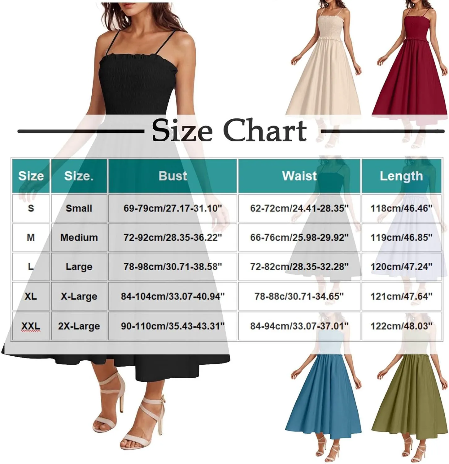 JOAU Women's Summer Cami Maxi Dress 2025 Casual Boho Sleeveless Spaghetti Strap Smocked A-Line Flowy Long Beach Sundresses