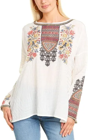 Johnny Was Womens Biya Anshi Silk Blouse, M