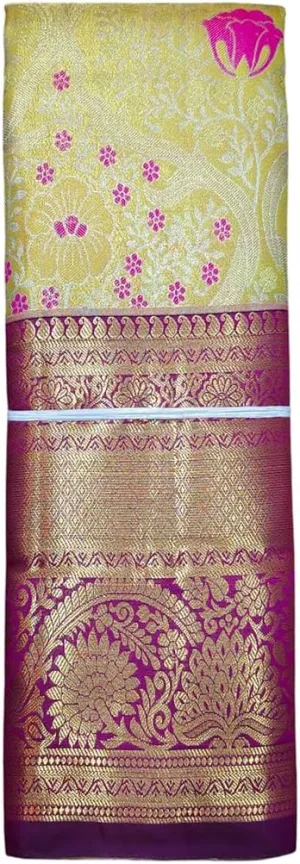 Kanchipuram Pure Silk Pattu Saree - Rose Butta - With blouse