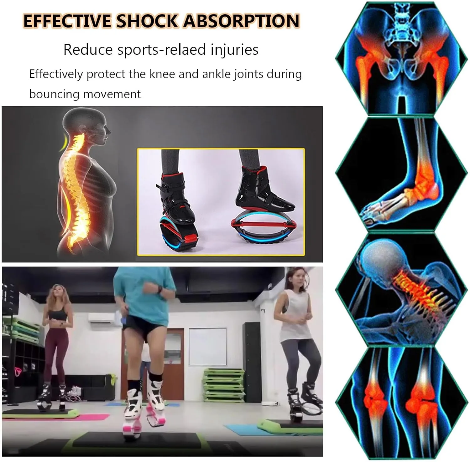 Kangaroo Jump Shoes Fitness Bouncing Shoes for Adult Teen, Indoor and Outdoor Fun Sports Anti Gravity Running Moon Shoes with Comfortable Lining