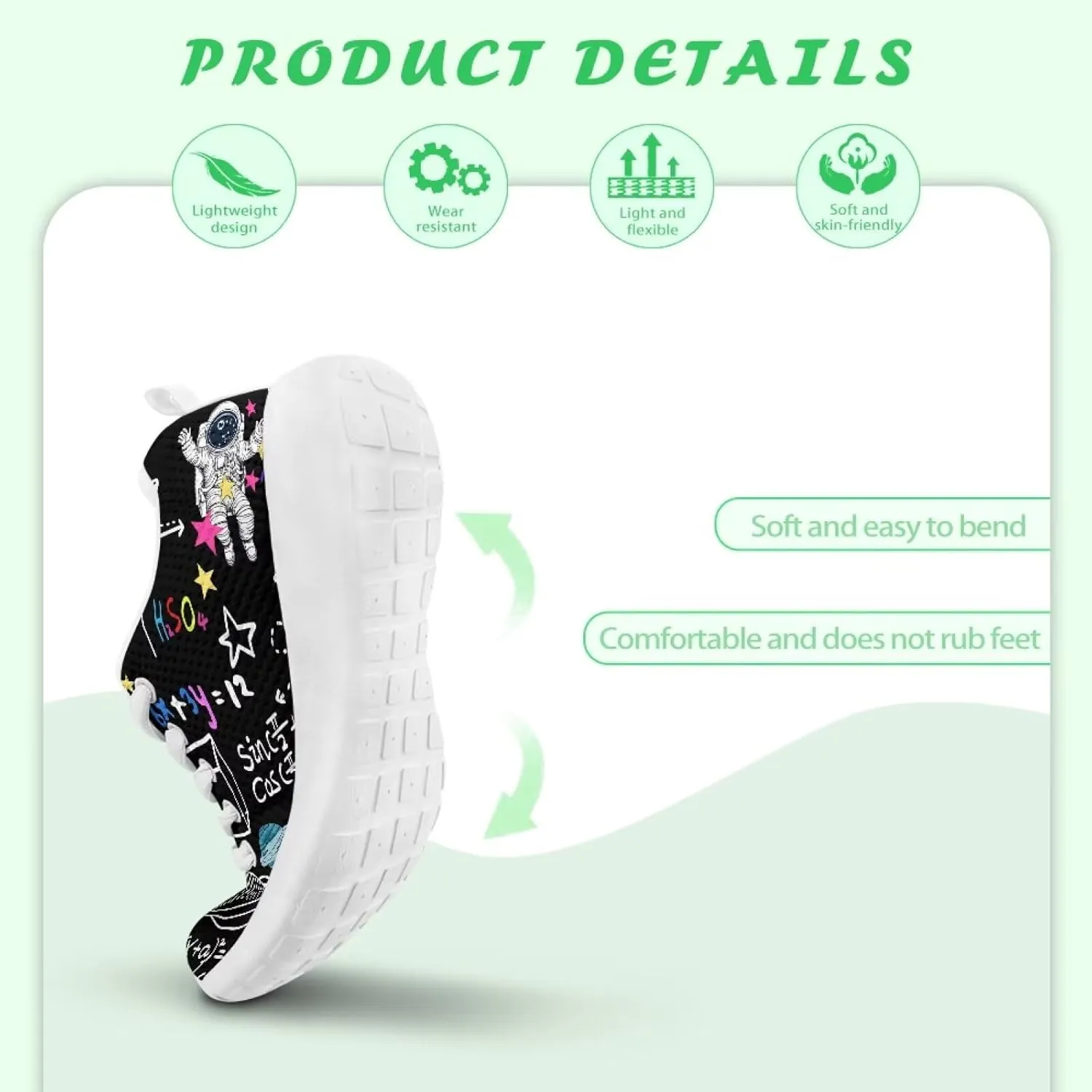 Kids Breathable Sneakers Fashion Laces Up Running Shoes for Girls Boys Lightweight Anti-Skid School Shoe Little Kids Size 11.5-13 Big Kids Size 1-3 White Sole