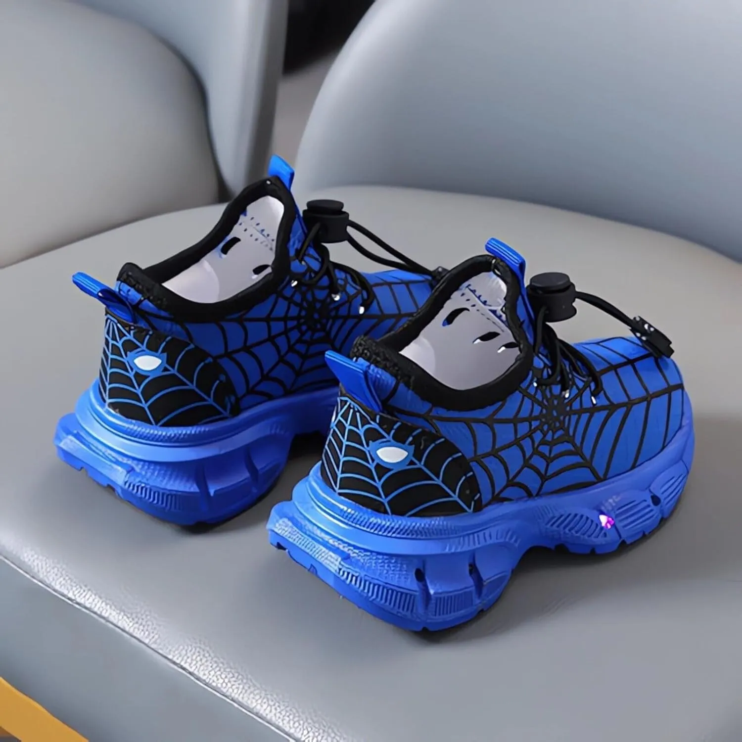 Kids Light Up Shoes Toddler Boys Girls LED Luminous Running Trainers Cartoon Mesh Breathable Sports and Walking Sneaker