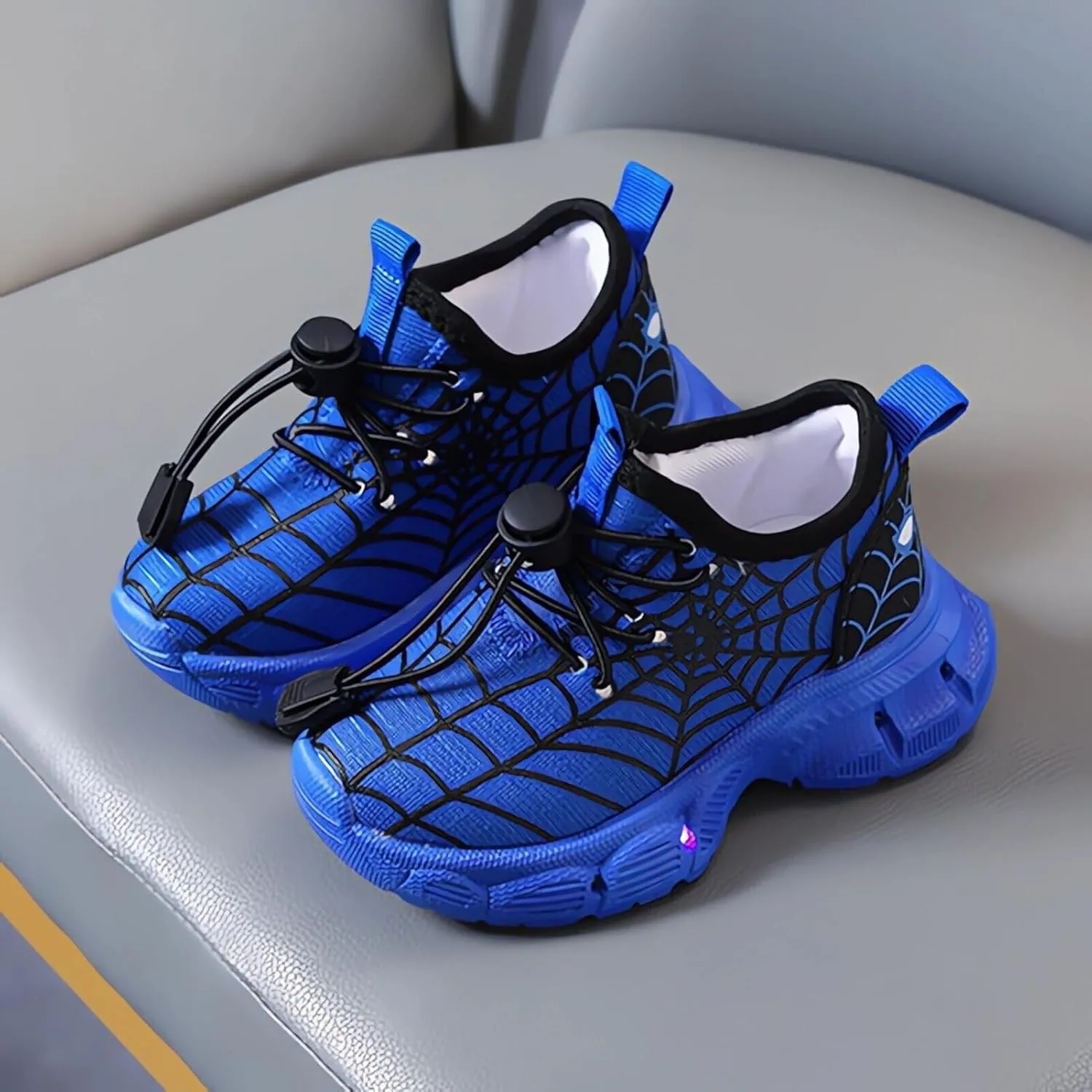 Kids Light Up Shoes Toddler Boys Girls LED Luminous Running Trainers Cartoon Mesh Breathable Sports and Walking Sneaker