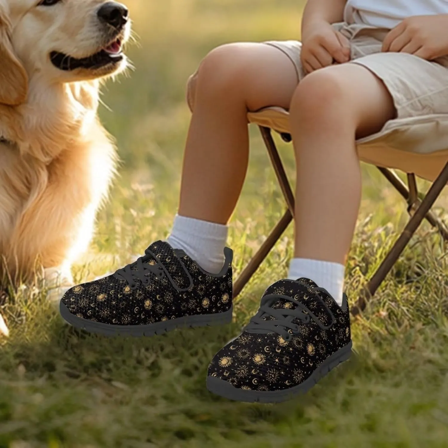 Kids Mesh Sneakers Single Buckle Arch Support Elastic Strap Sports Shoes for Boys Girls