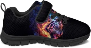 Kids Mesh Sneakers Single Buckle Arch Support Elastic Strap Sports Shoes for Boys Girls