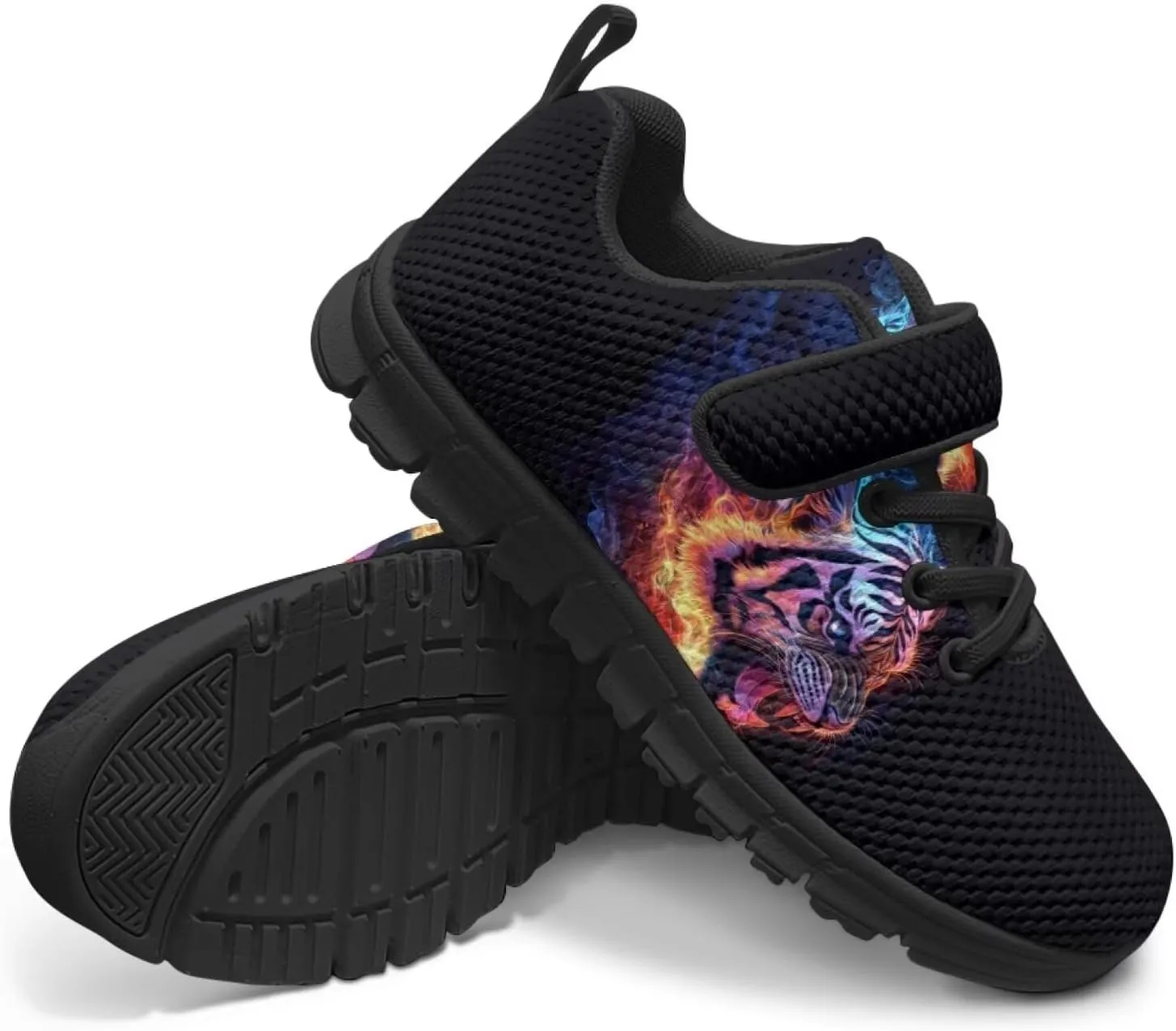 Kids Mesh Sneakers Single Buckle Arch Support Elastic Strap Sports Shoes for Boys Girls
