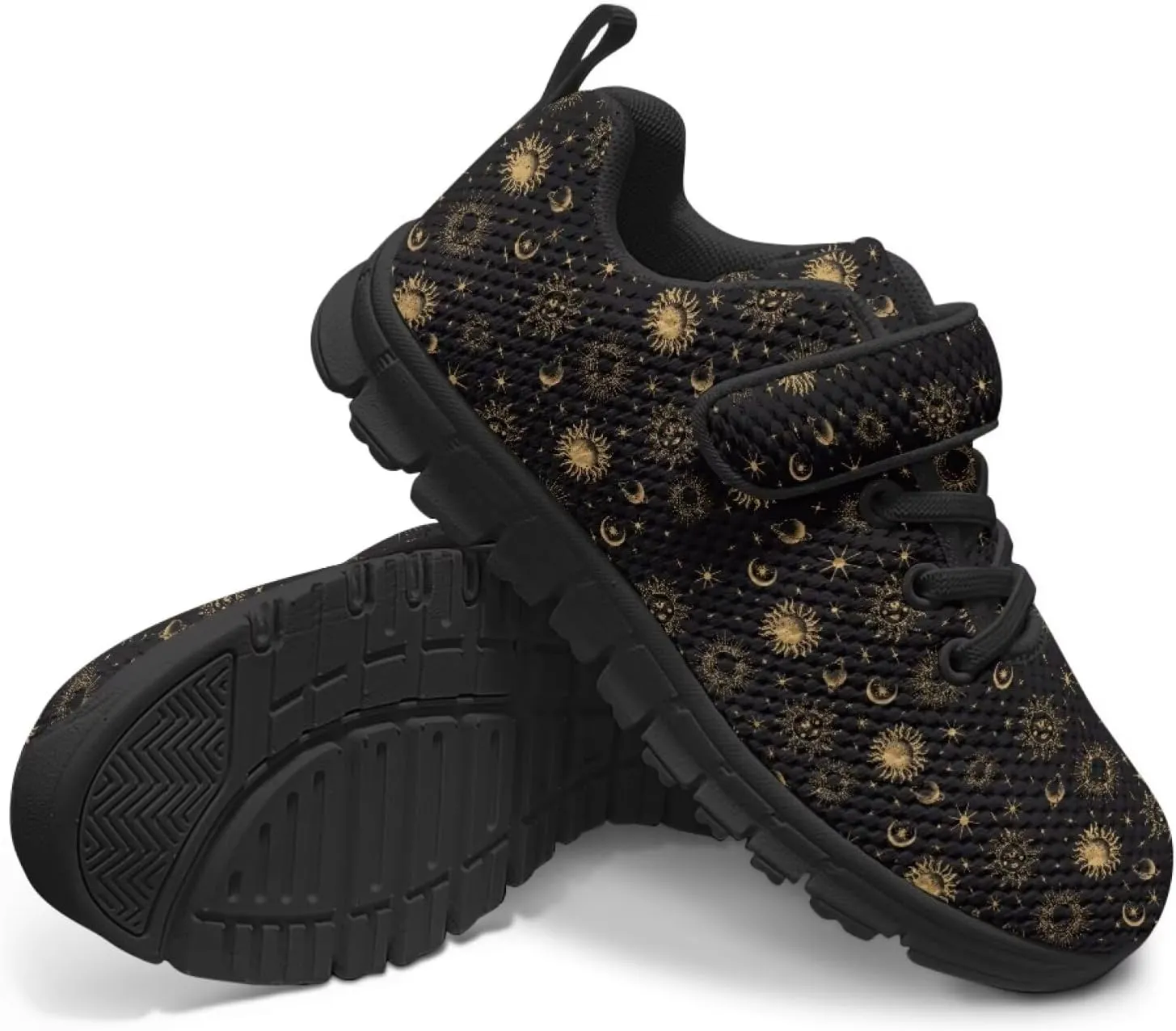Kids Mesh Sneakers Single Buckle Arch Support Elastic Strap Sports Shoes for Boys Girls