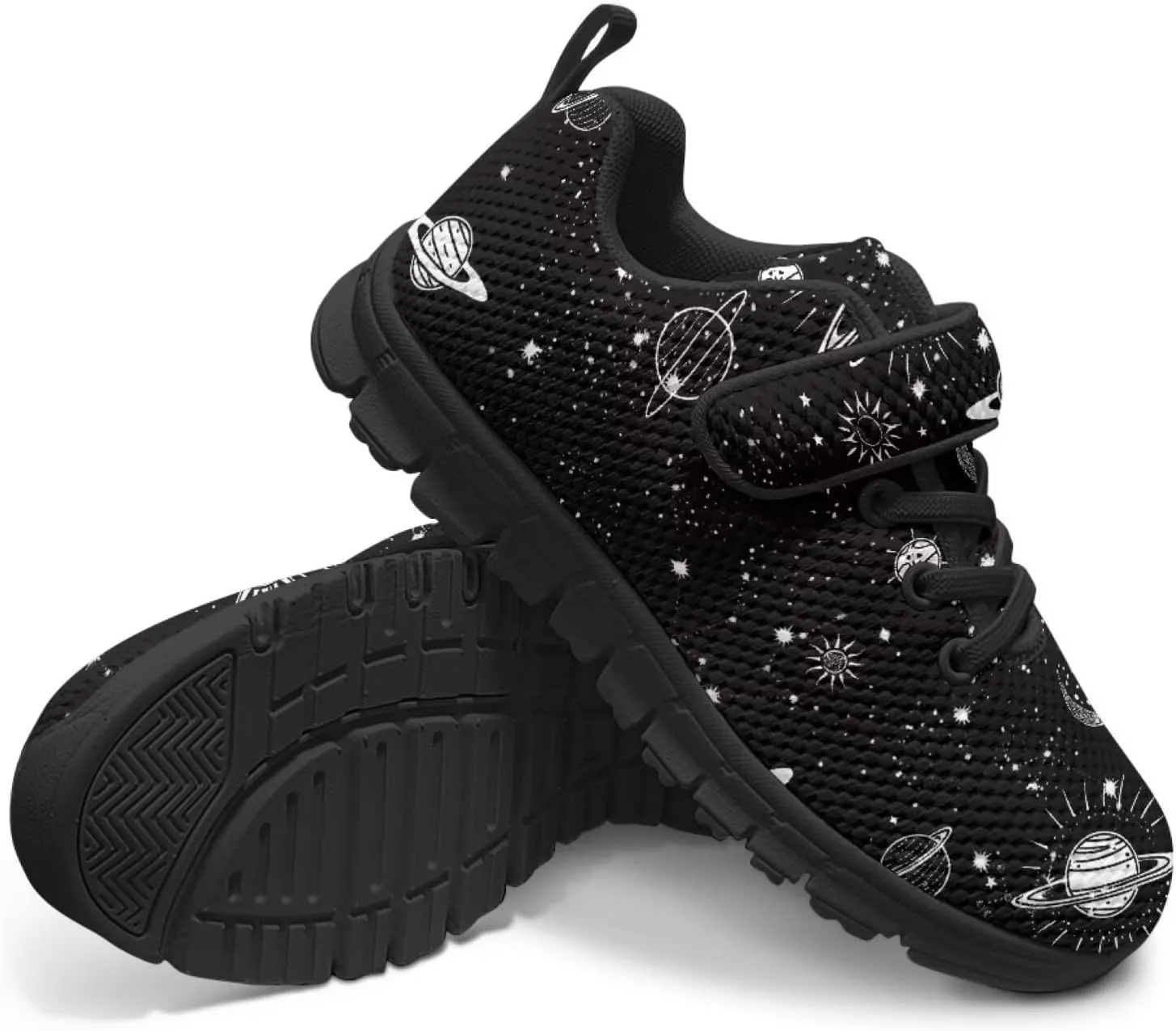 Kids Mesh Sneakers Single Buckle Arch Support Elastic Strap Sports Shoes for Boys Girls
