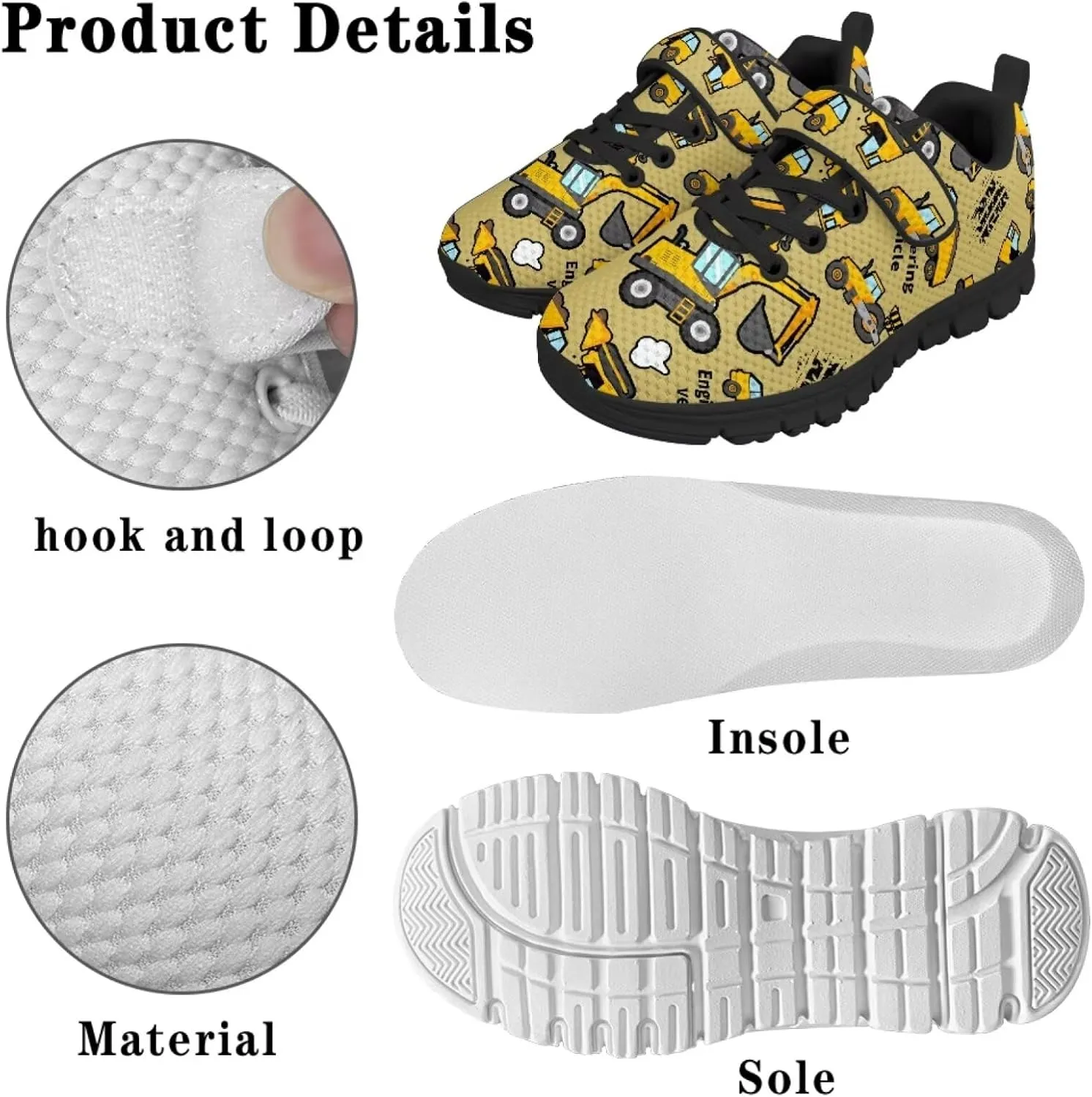 Kids Shoes Boys Girls Mesh Sneakers Fashion Back to School Shoes Anti Skid Lace Up